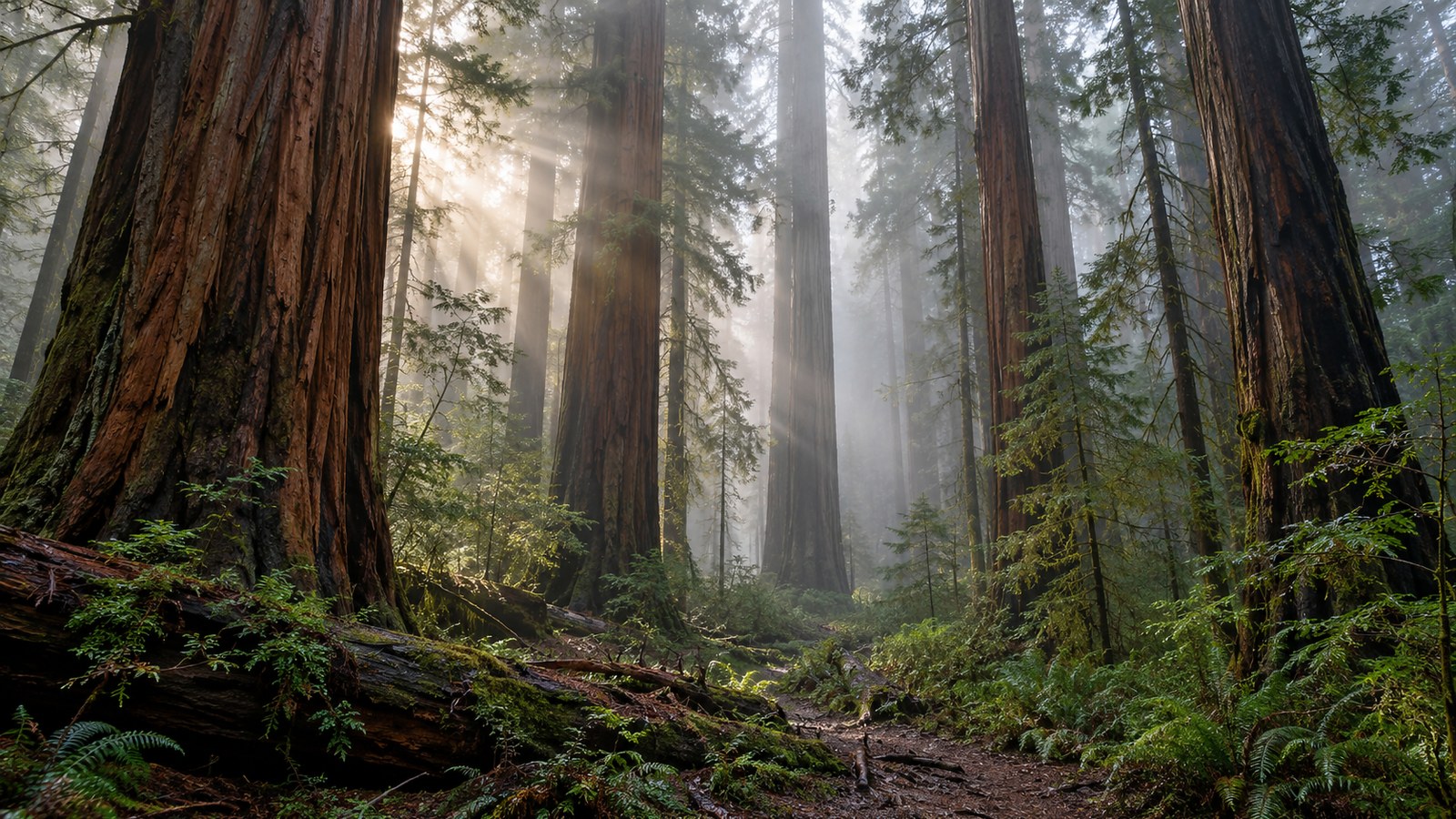 Misty Redwood Forest 4K Wallpaper — Nature wallpaper