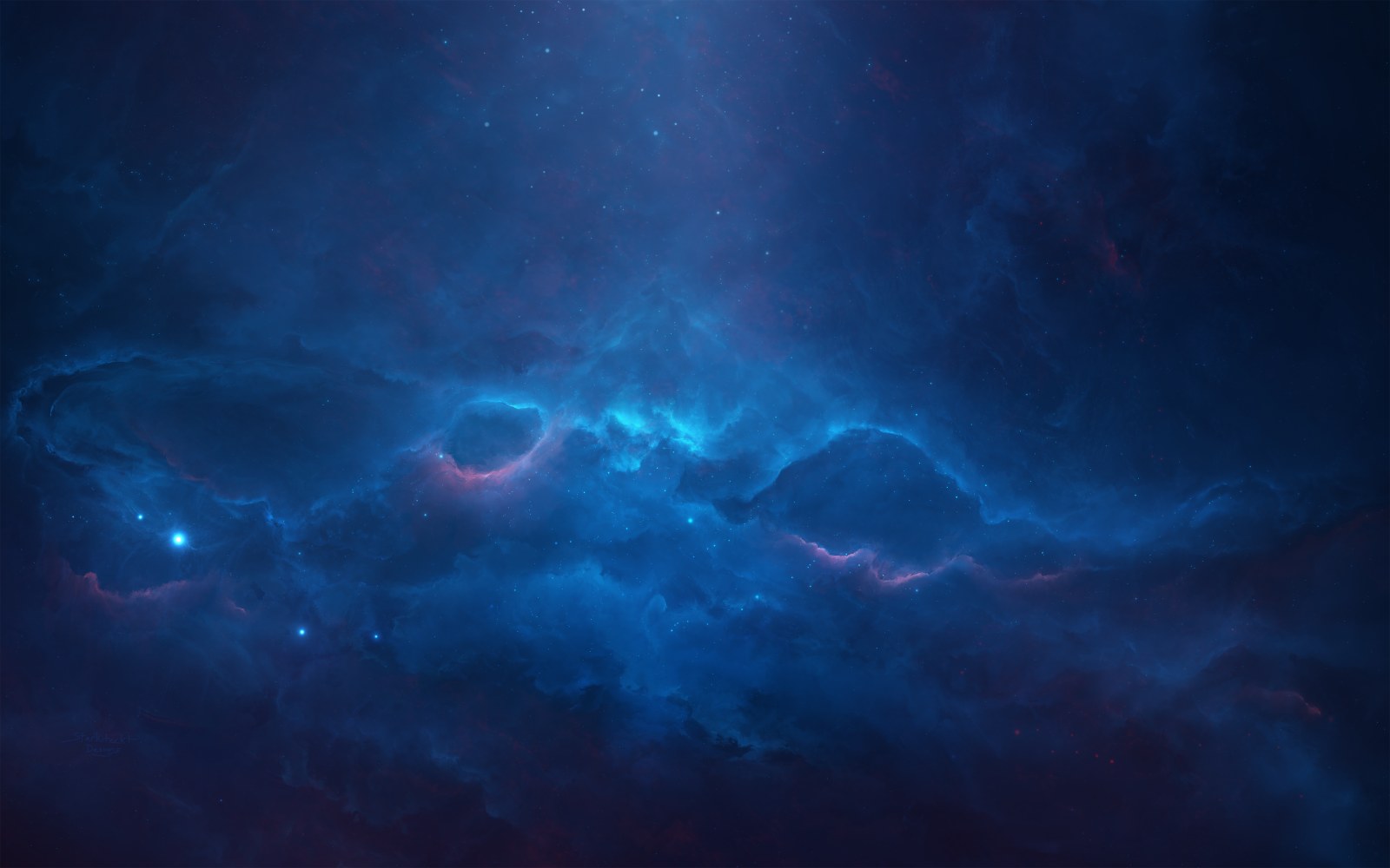 Blue Nebula and Distant Stars Wallpaper — Space wallpaper