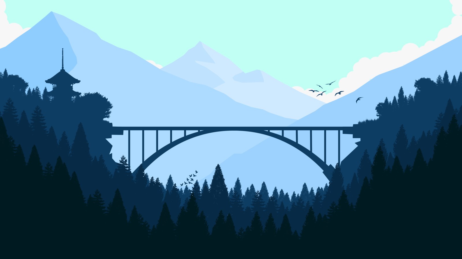 Skiing Scene — Forest wallpaper