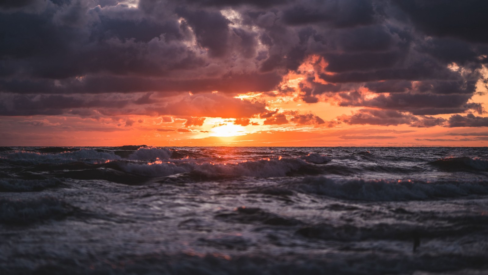 Sunset Ocean Waves Desktop Background — Sunsets & Sunrises wallpaper
