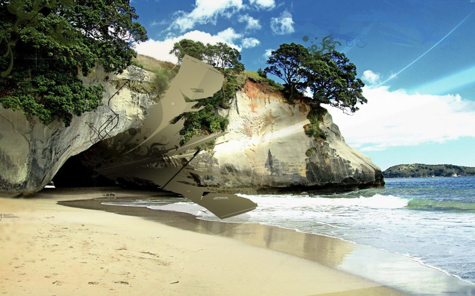 White Coastal Cliffs and Beach Wallpaper — Nature wallpaper