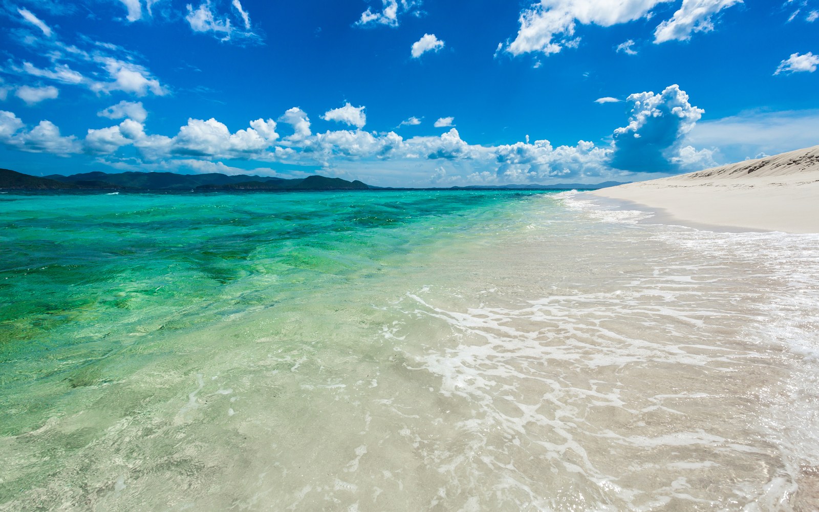 White Sand and Turquoise Shore Wallpaper — Nature wallpaper