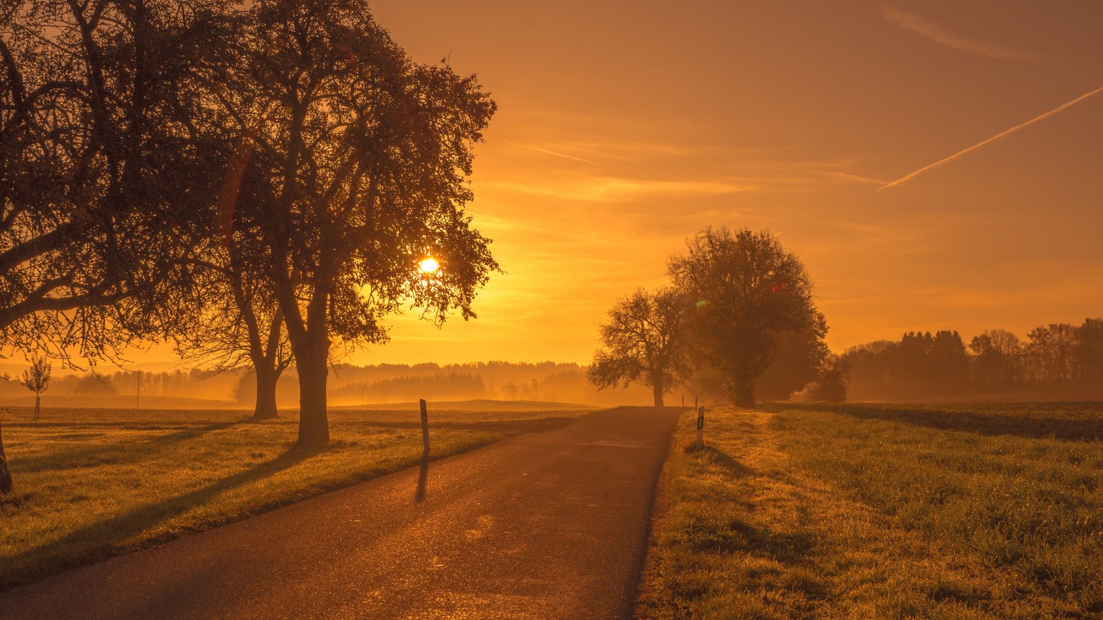 Landscape in Warm Orange Light — Sunsets & Sunrises wallpaper