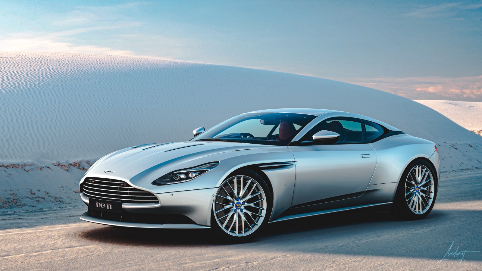 Silver Grand Tourer by the Dunes — Cars wallpaper
