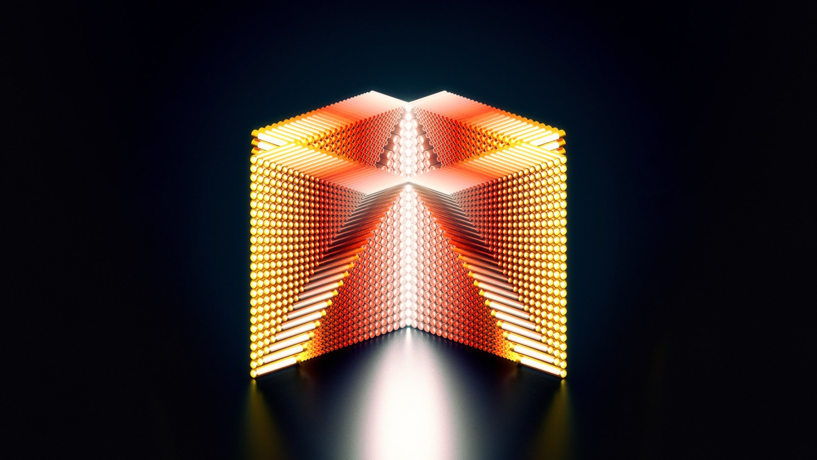 Glowing Metallic Cylinder Design Wallpaper — Abstract wallpaper