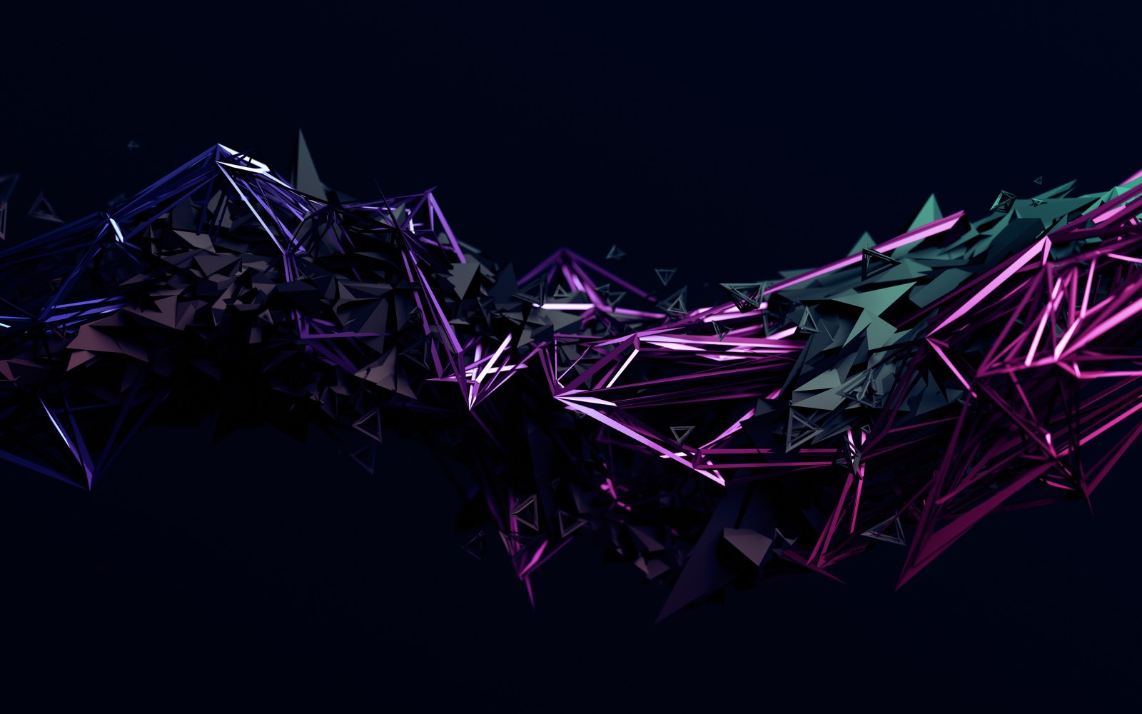 Geometric Polygonal Shapes Render Cgi Dark Wallpaper — Abstract wallpaper