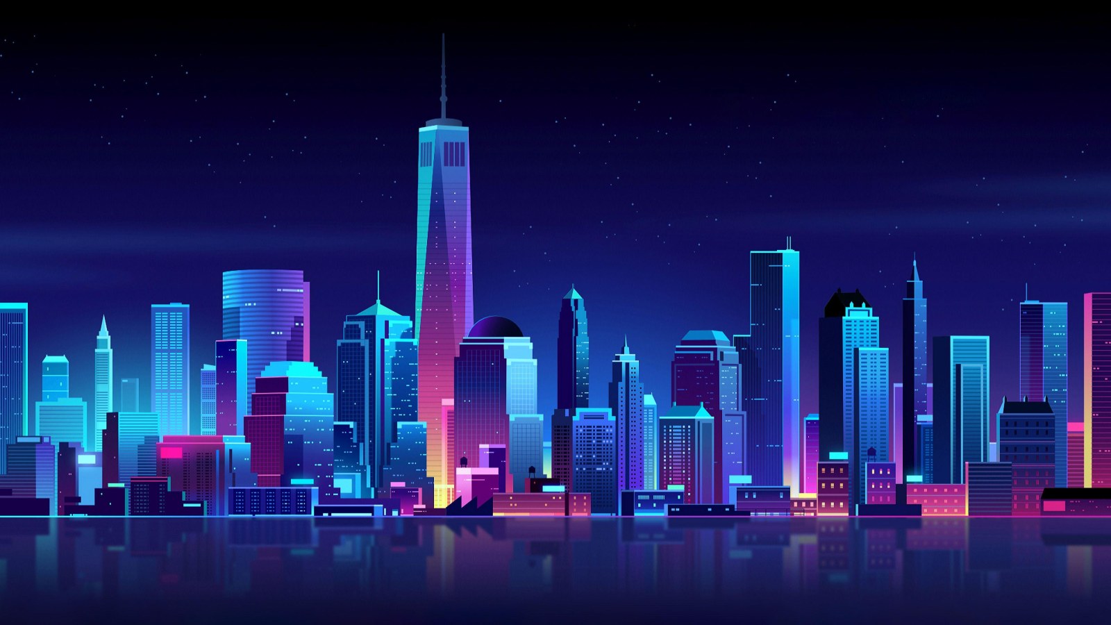 Nighttime Cityscape in Artist — City wallpaper