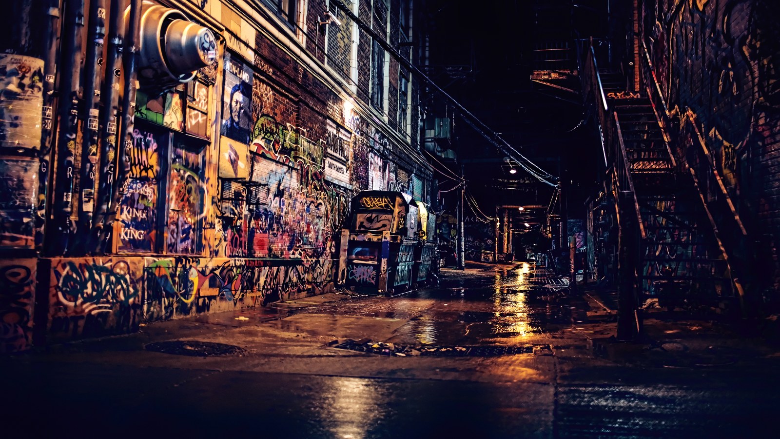 Nighttime City Street Desktop Background — City wallpaper