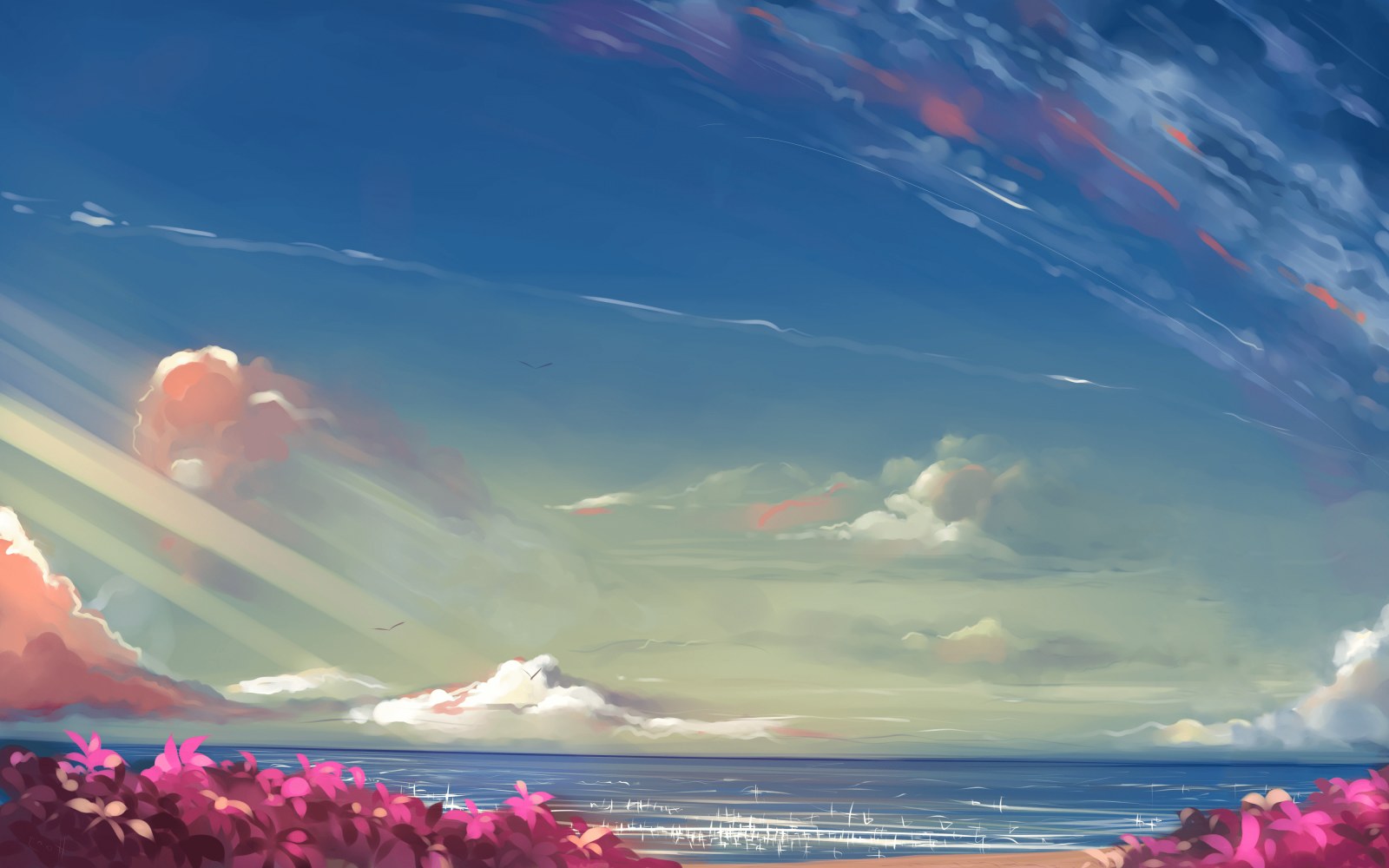 Sky of Landscape in Blue Tones — Anime wallpaper