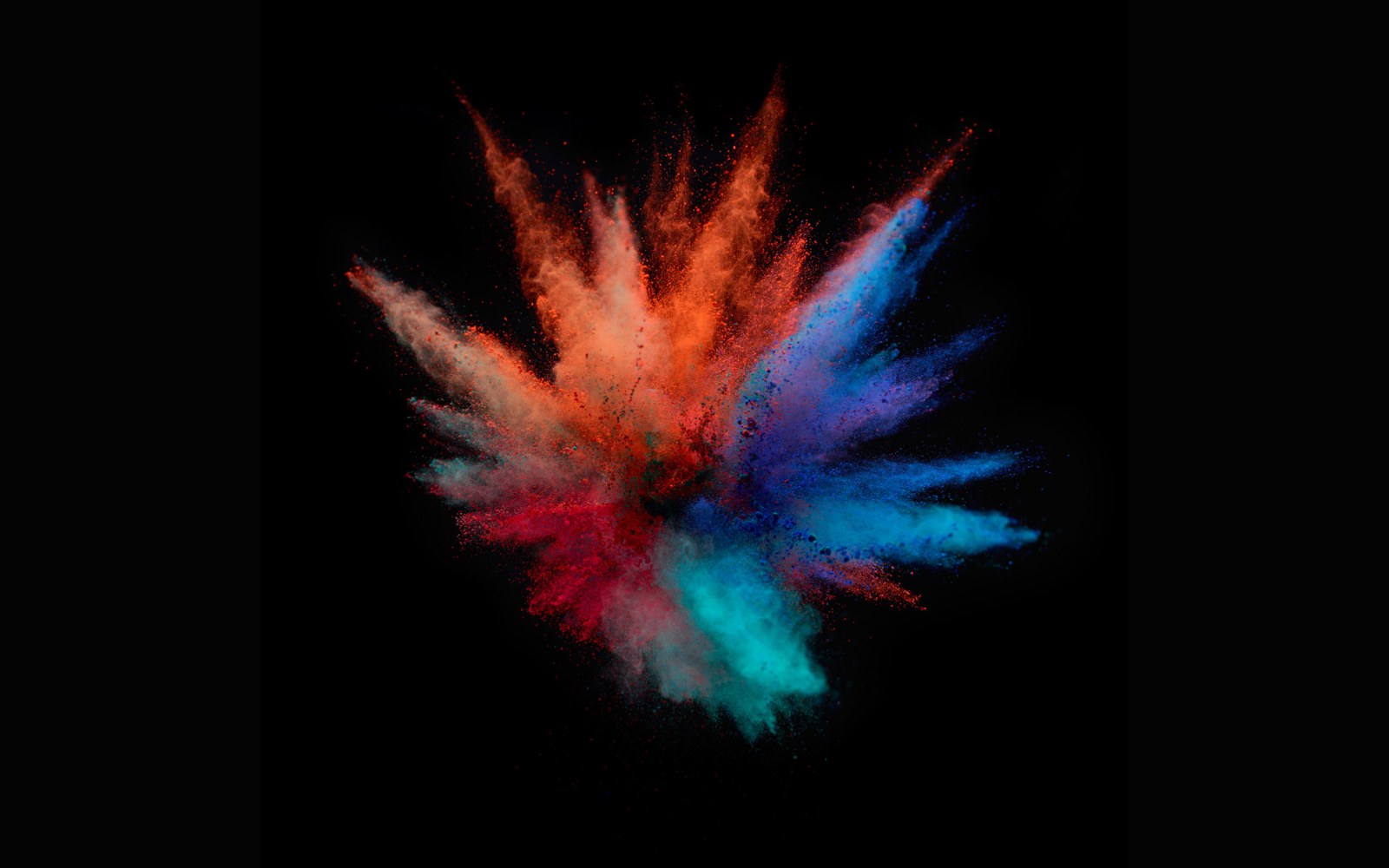Orange and Blue Powder Explosion Wallpaper — Abstract wallpaper
