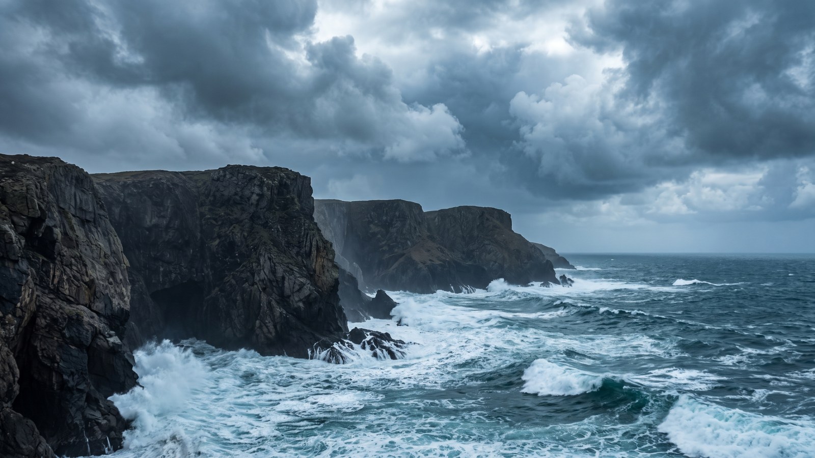 Stormy Ocean Cliffs 4K Wallpaper — Nature wallpaper