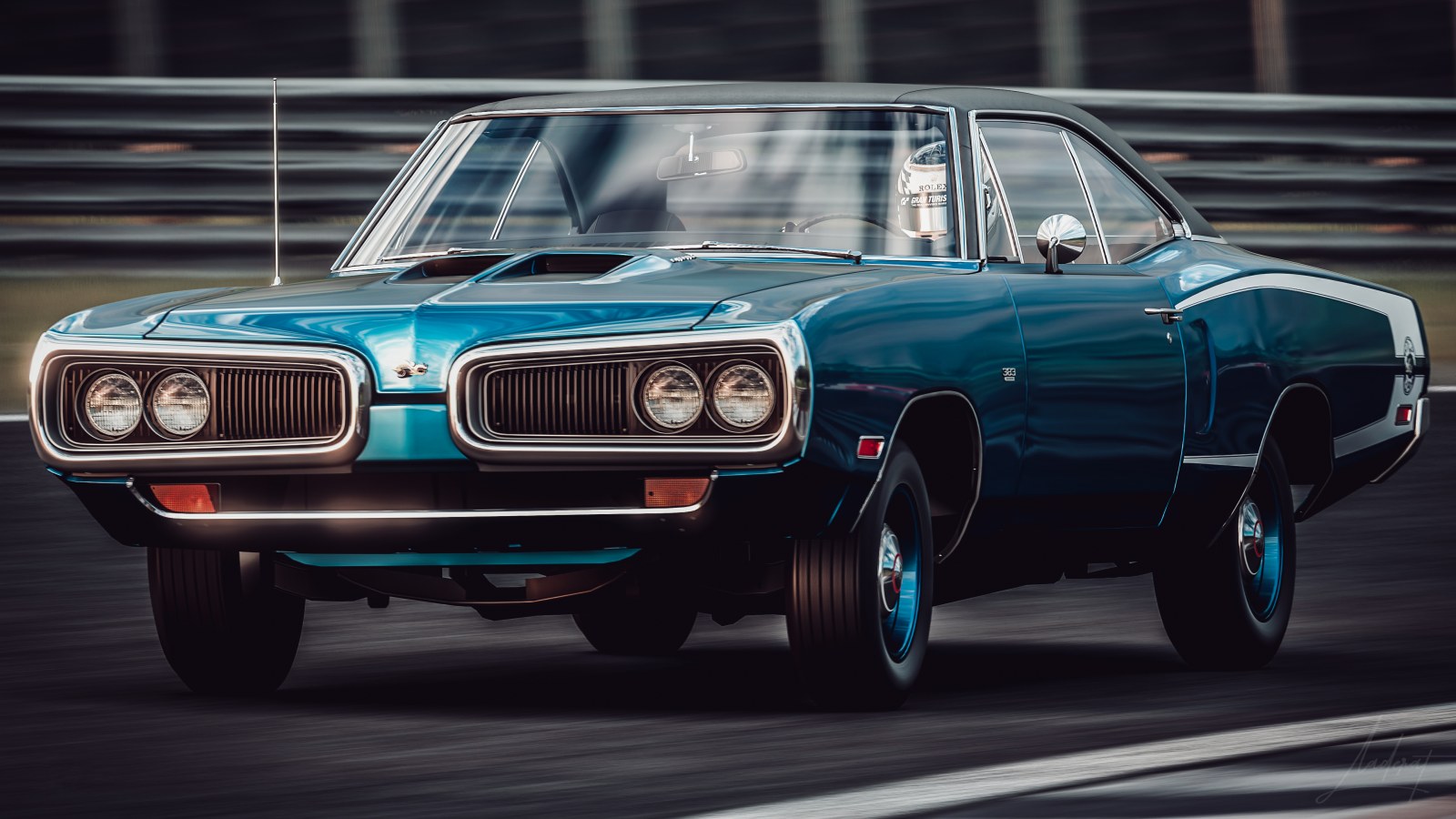Turquoise Vintage Muscle Car — Cars wallpaper