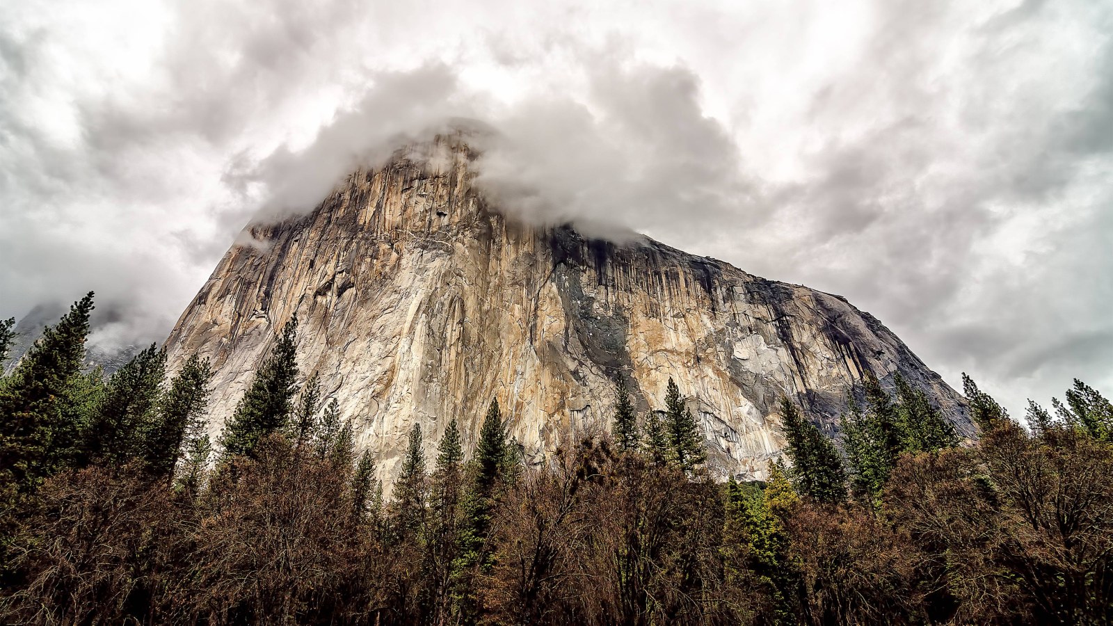 Granite Mountain Under Storm Clouds 4K Wallpaper — Nature wallpaper