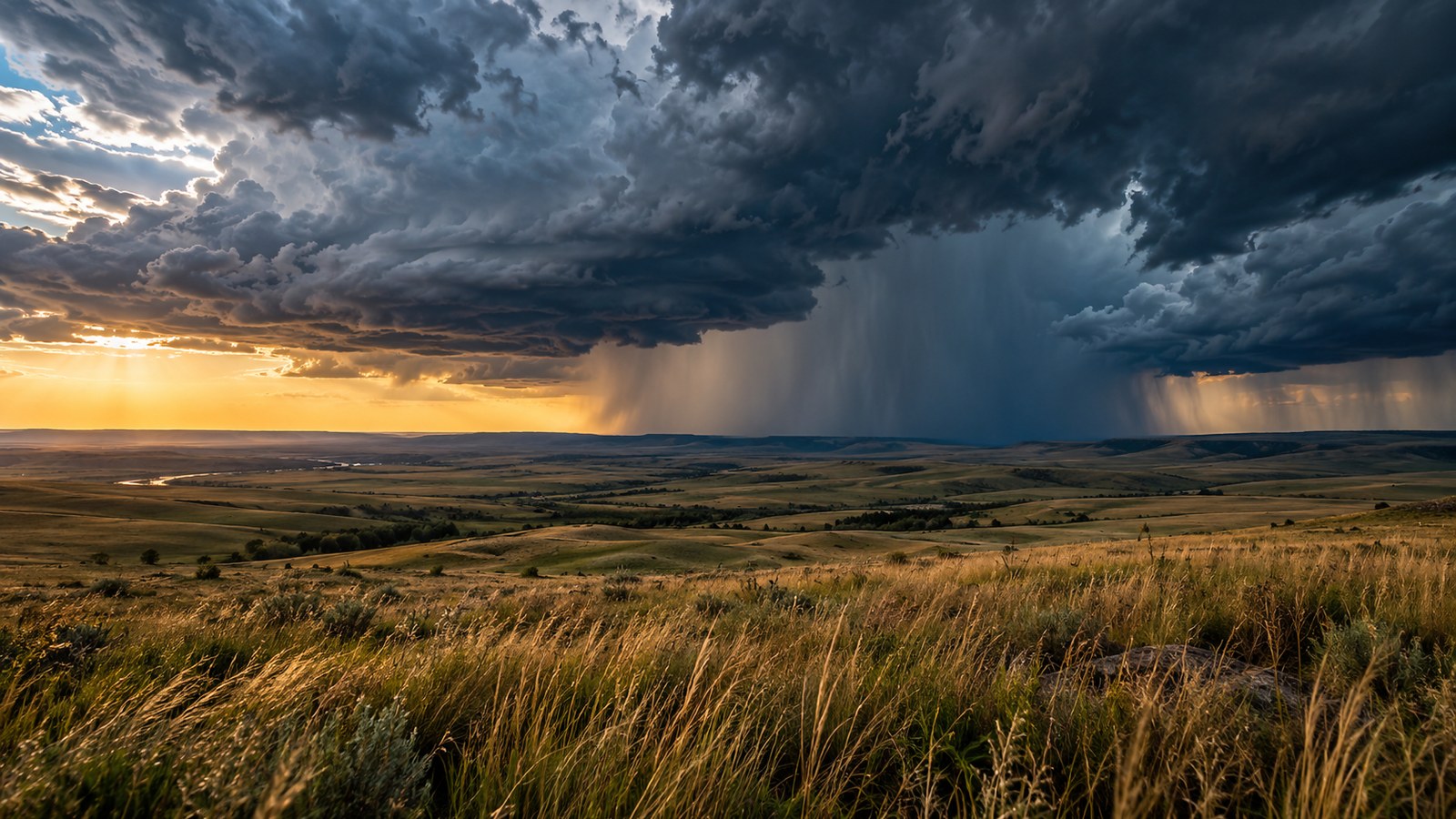 Storm Over Open Plains 4K Wallpaper — Nature wallpaper