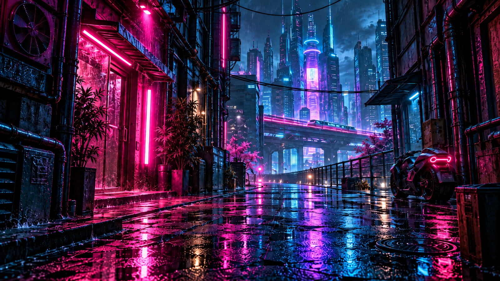 Rainy Cyberpunk City 4K Wallpaper — City wallpaper
