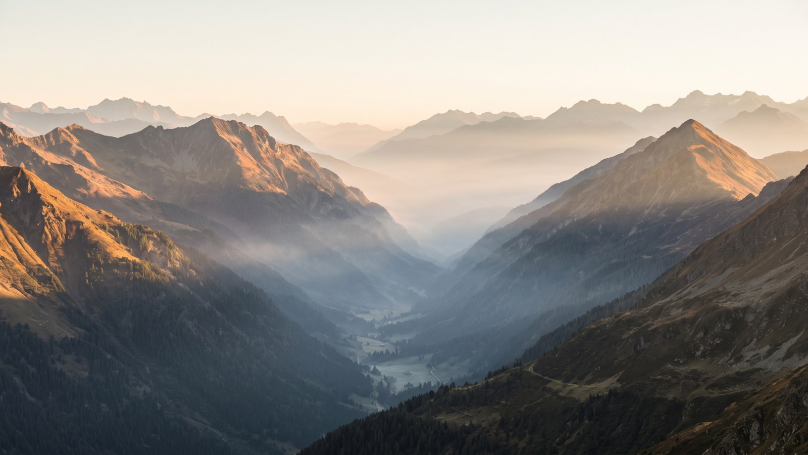 Mountain Valley at Sunrise 4K Wallpaper — Nature wallpaper