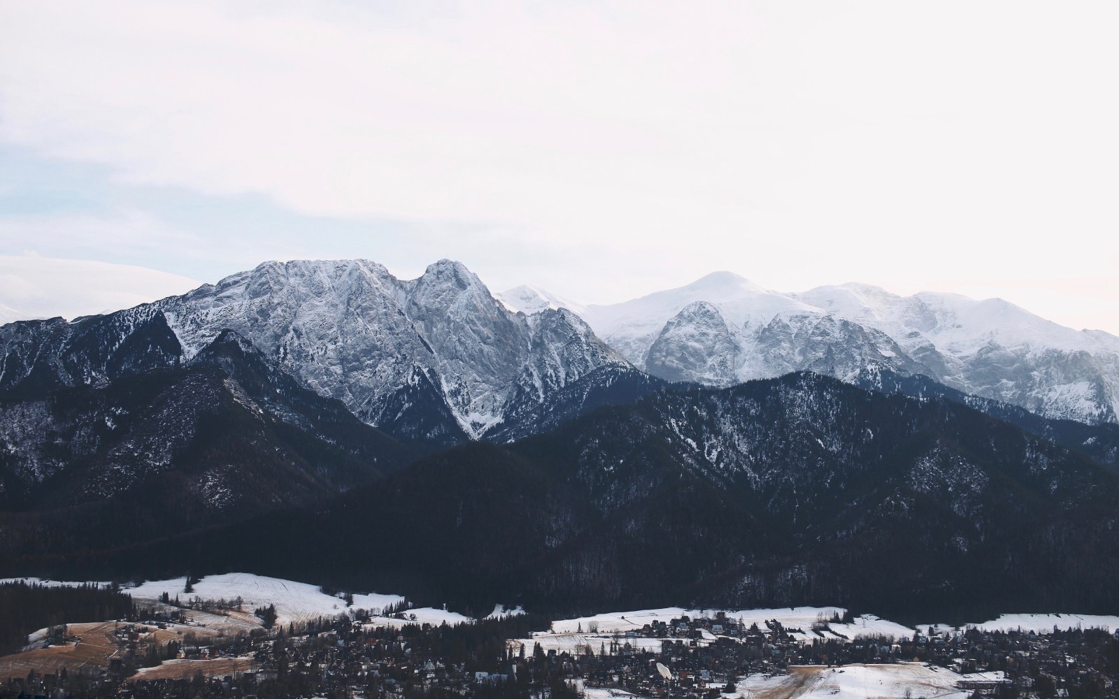 Snow Covered Mountain Range Wallpaper — Nature wallpaper