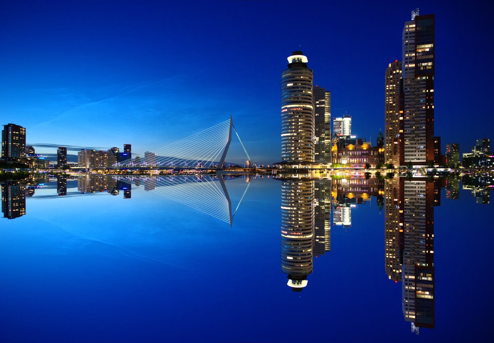 Rotterdam Netherlands Nightscape Wallpaper — City wallpaper