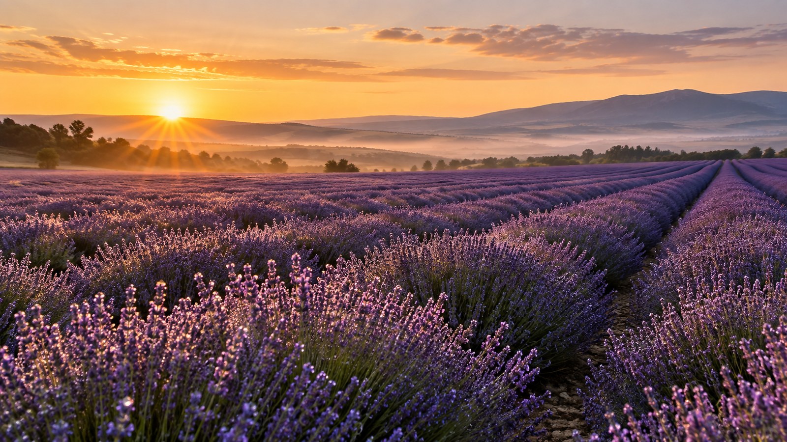 Lavender Field at Dawn 4K Wallpaper — Nature wallpaper