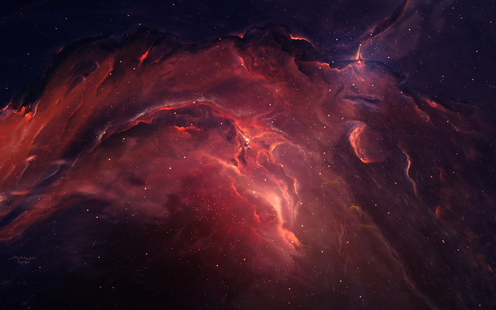 Fiery Red Cosmic Nebula Wallpaper — Space wallpaper