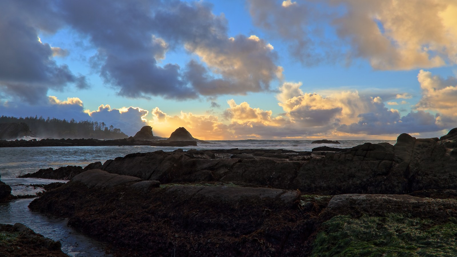 Stormy Rocky Coast Sunrise 4K Wallpaper — Nature wallpaper