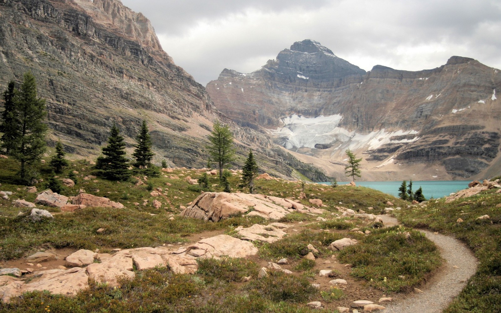 Mountain Trail Beside an Alpine Lake Wallpaper — Nature wallpaper