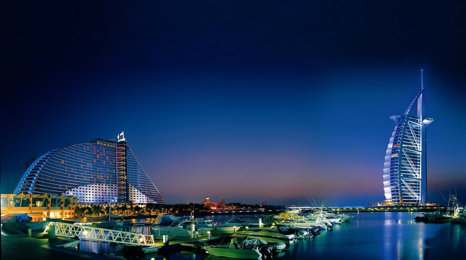 Dubai Jumeirah Beach Hotel Burj Al Arab Cityscape Night Wallpaper — City wallpaper