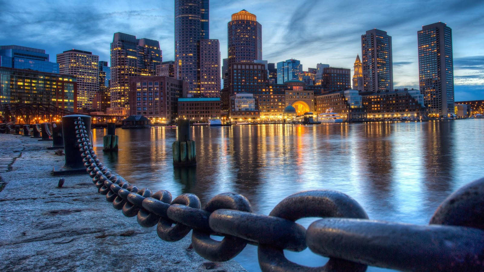 Boston Skyline in Cool-Toned Light — City wallpaper