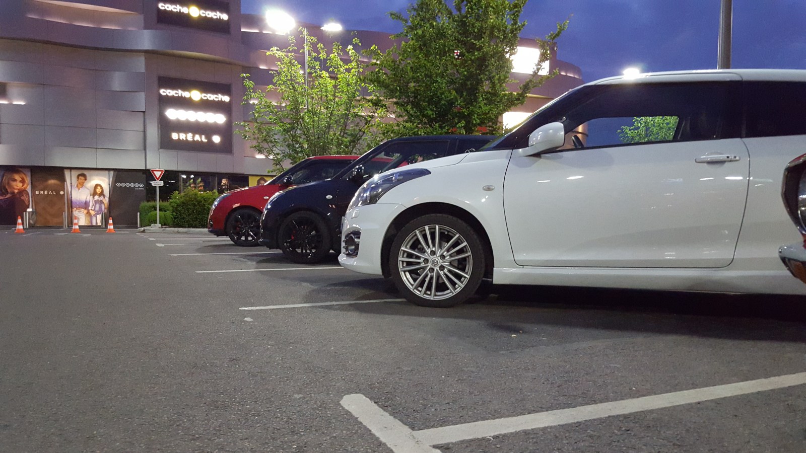 Hatchbacks in a Night Parking Lot — Cars wallpaper