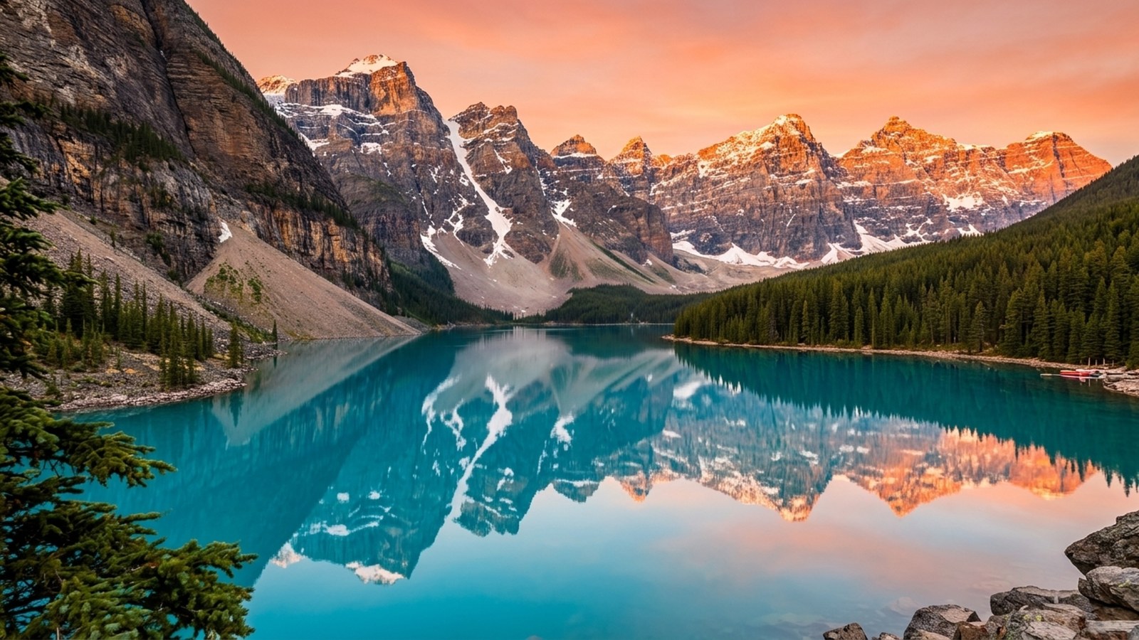 Alpine Lake at Sunset 4K Wallpaper — Nature wallpaper