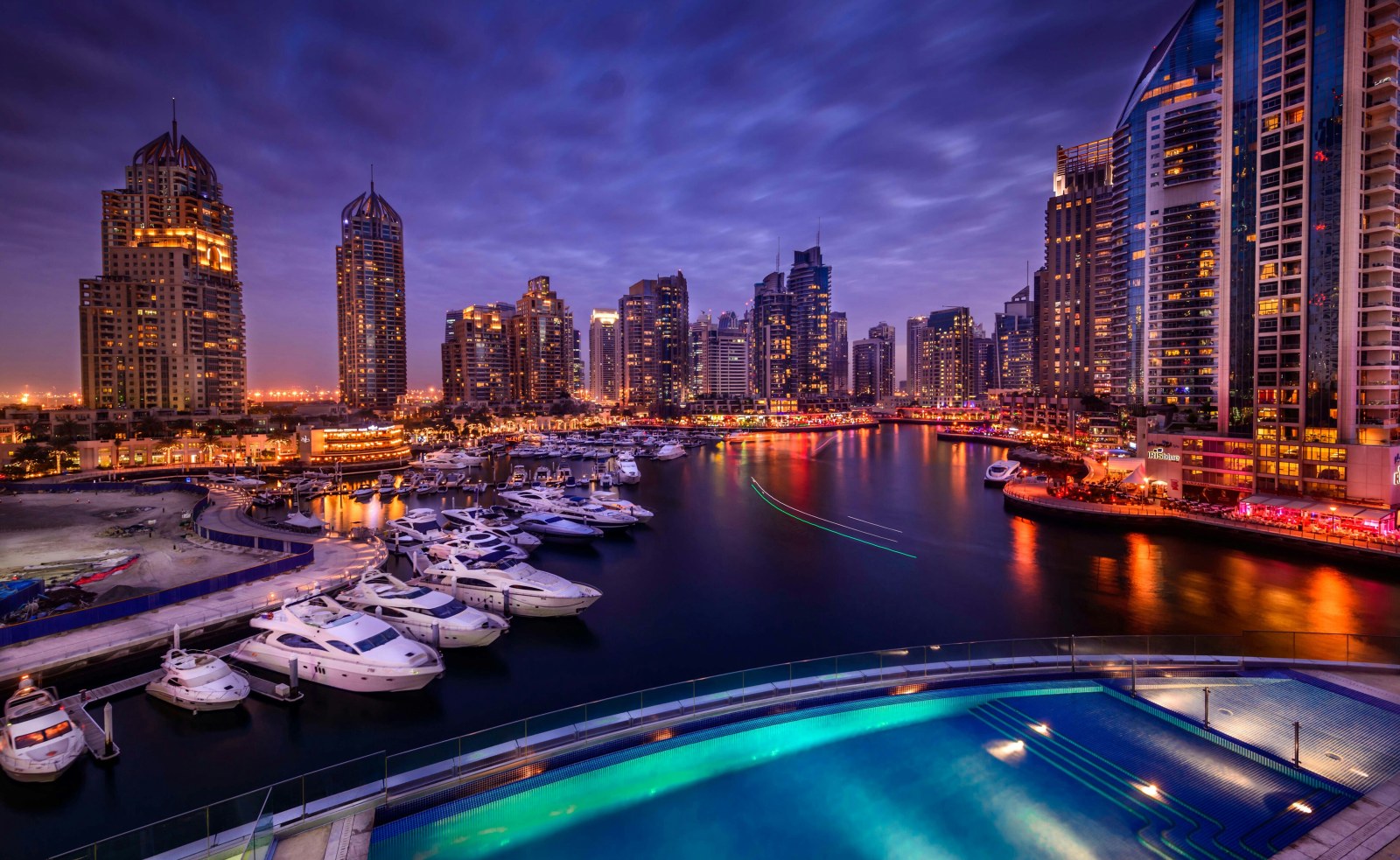 Dubai Marina Canal City Nightscape Wallpaper — City wallpaper