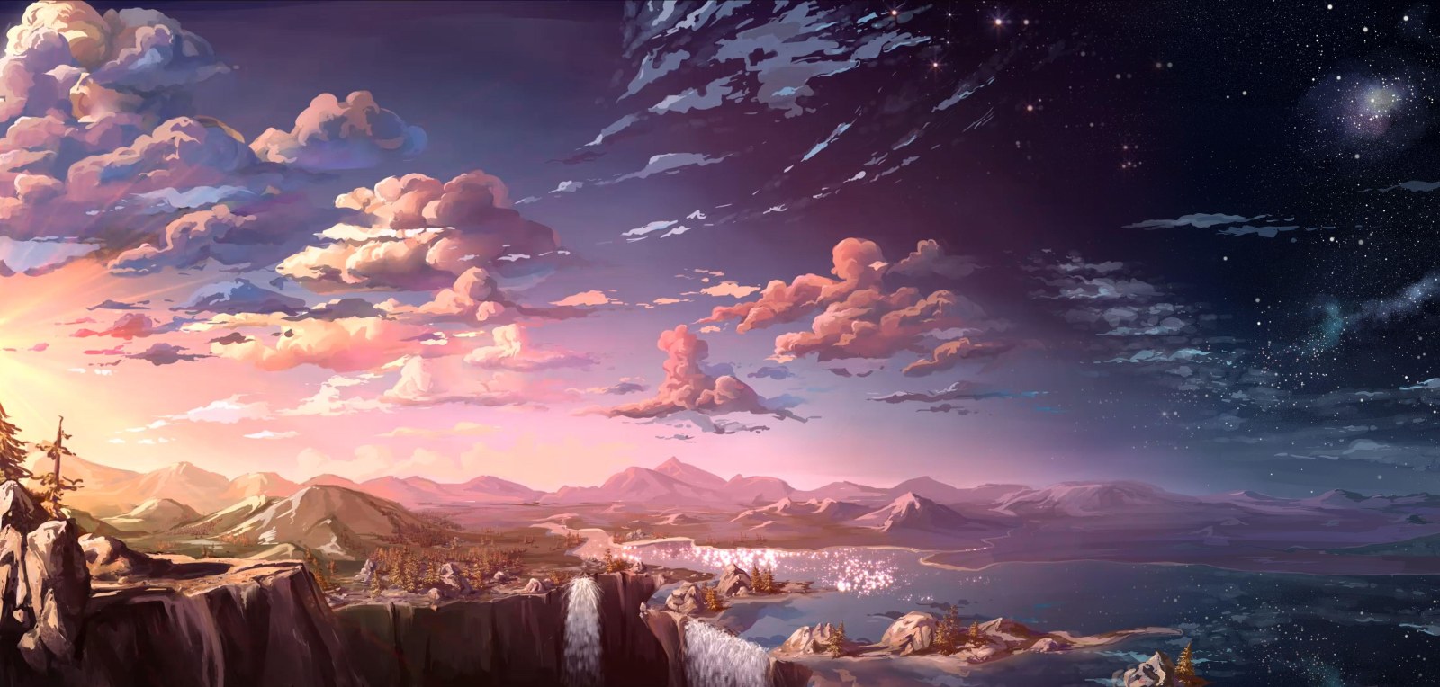 View of Anime Landscape Desktop Background — Anime wallpaper