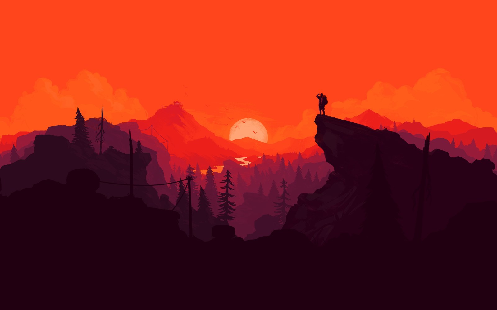 Warm-Toned Sea Cliffs with Mountains — Sunsets & Sunrises wallpaper