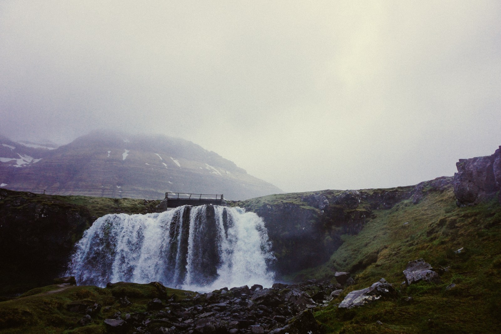 Misty Iceland Waterfall 4K Wallpaper — Nature wallpaper