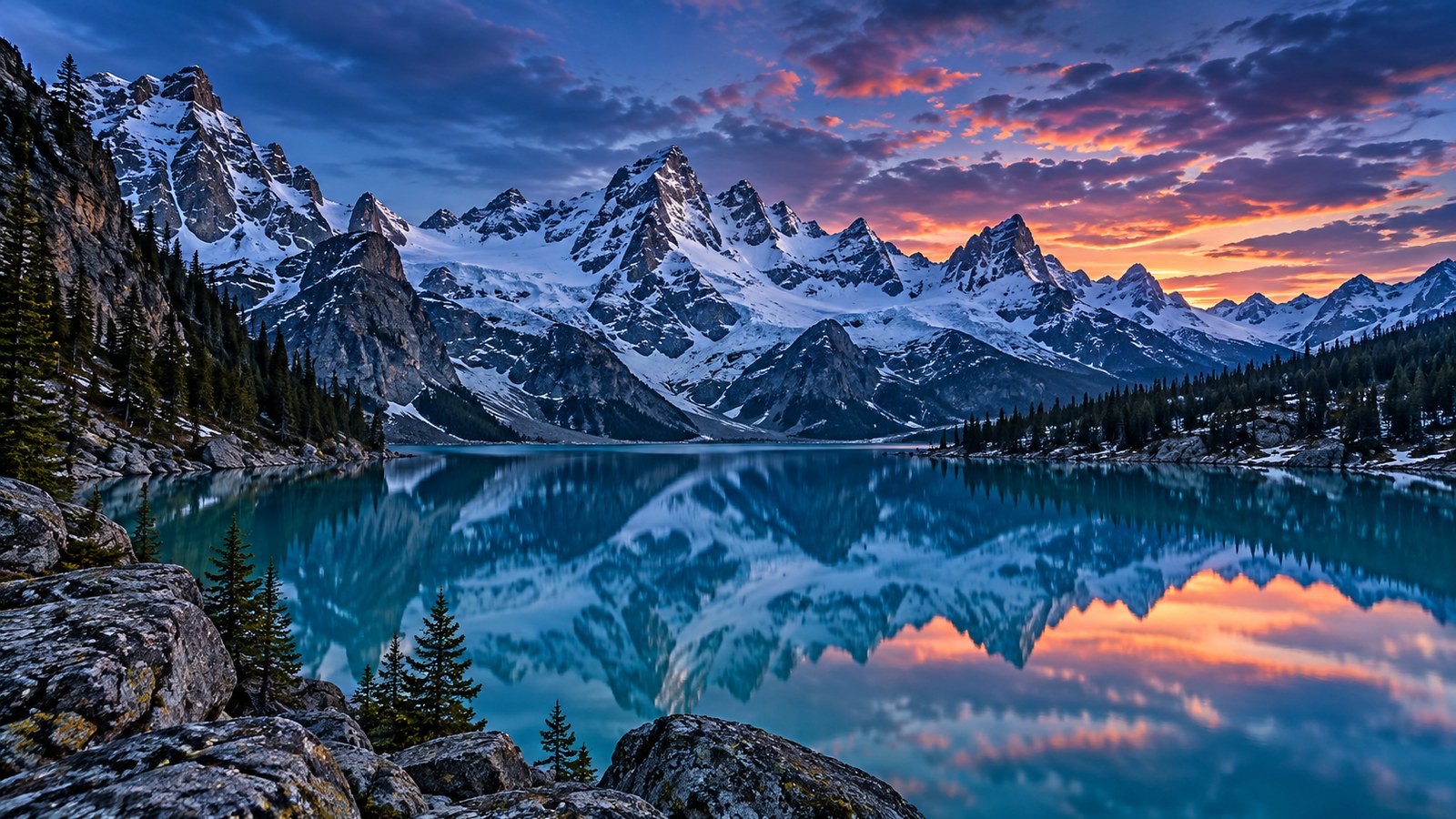 Twilight Glacier Lake 4K Wallpaper — Nature wallpaper