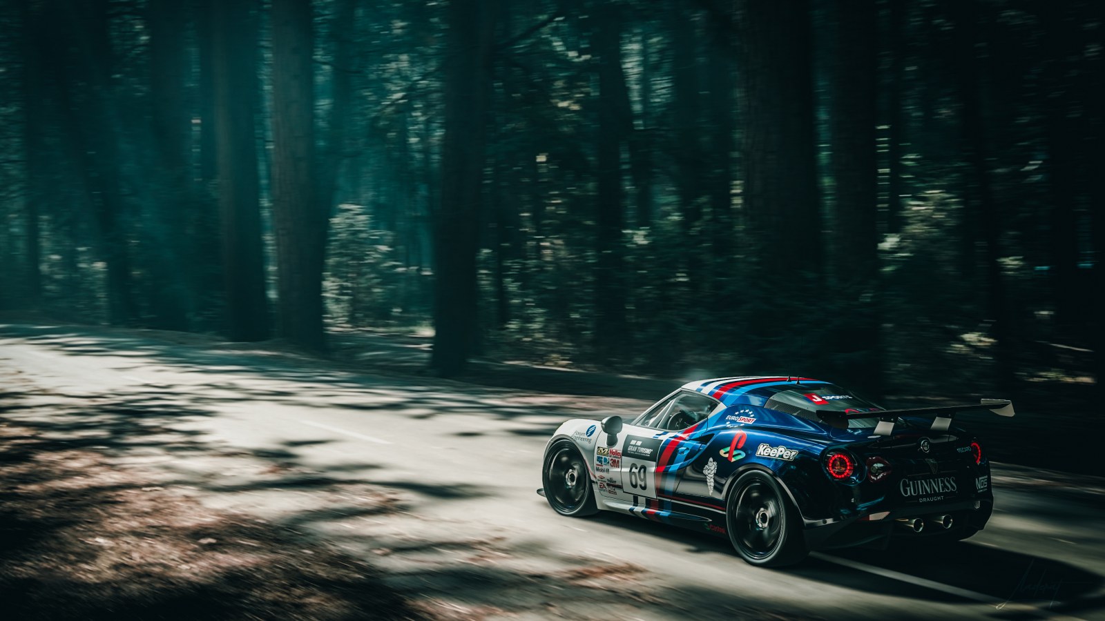 Rally Coupe on a Forest Road — Cars wallpaper