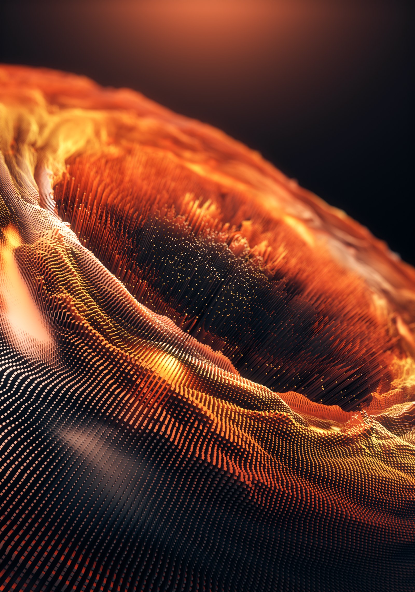 Golden Particle Wave Wallpaper — Abstract wallpaper