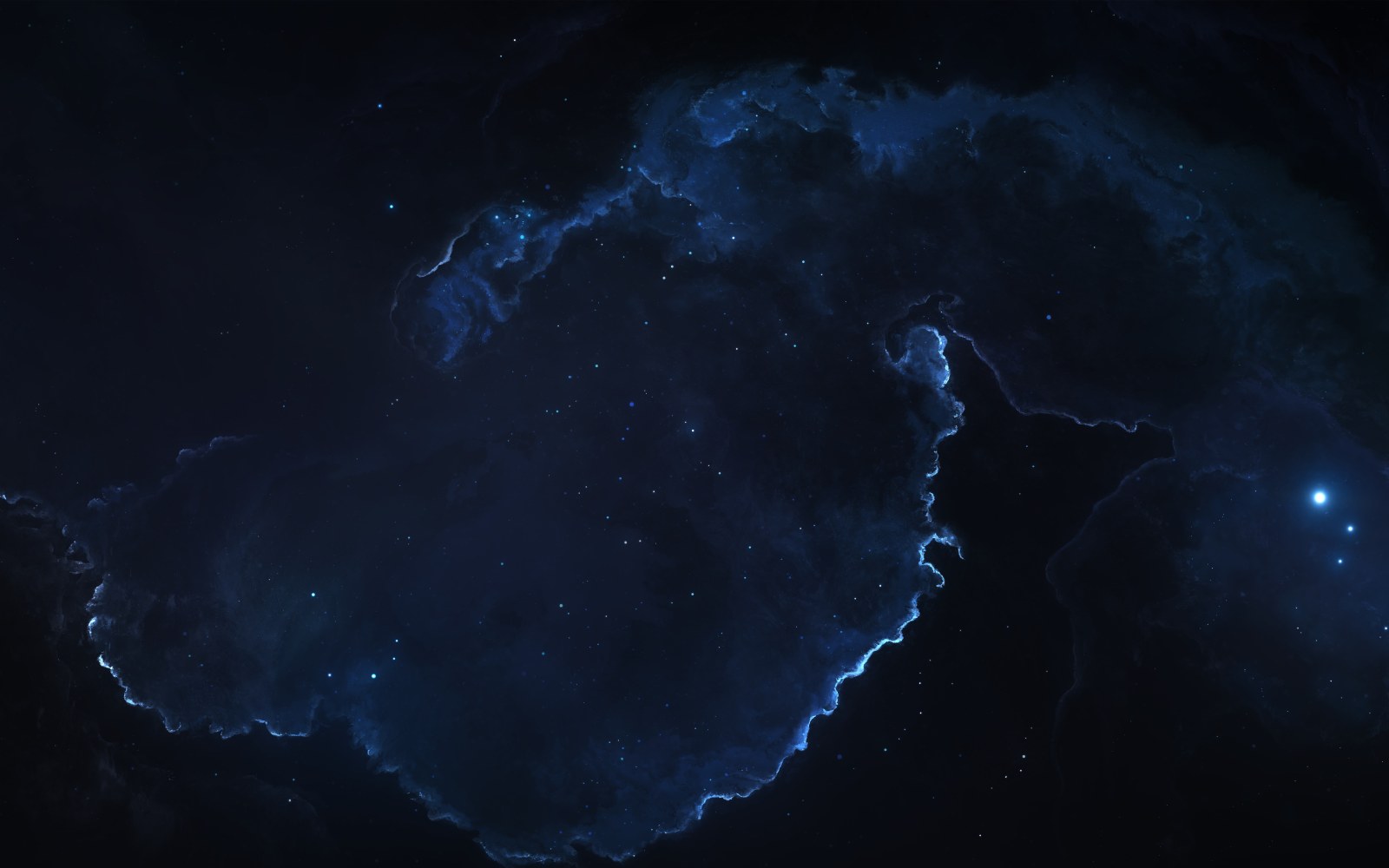 Dark Blue Nebula and Distant Stars Wallpaper — Space wallpaper