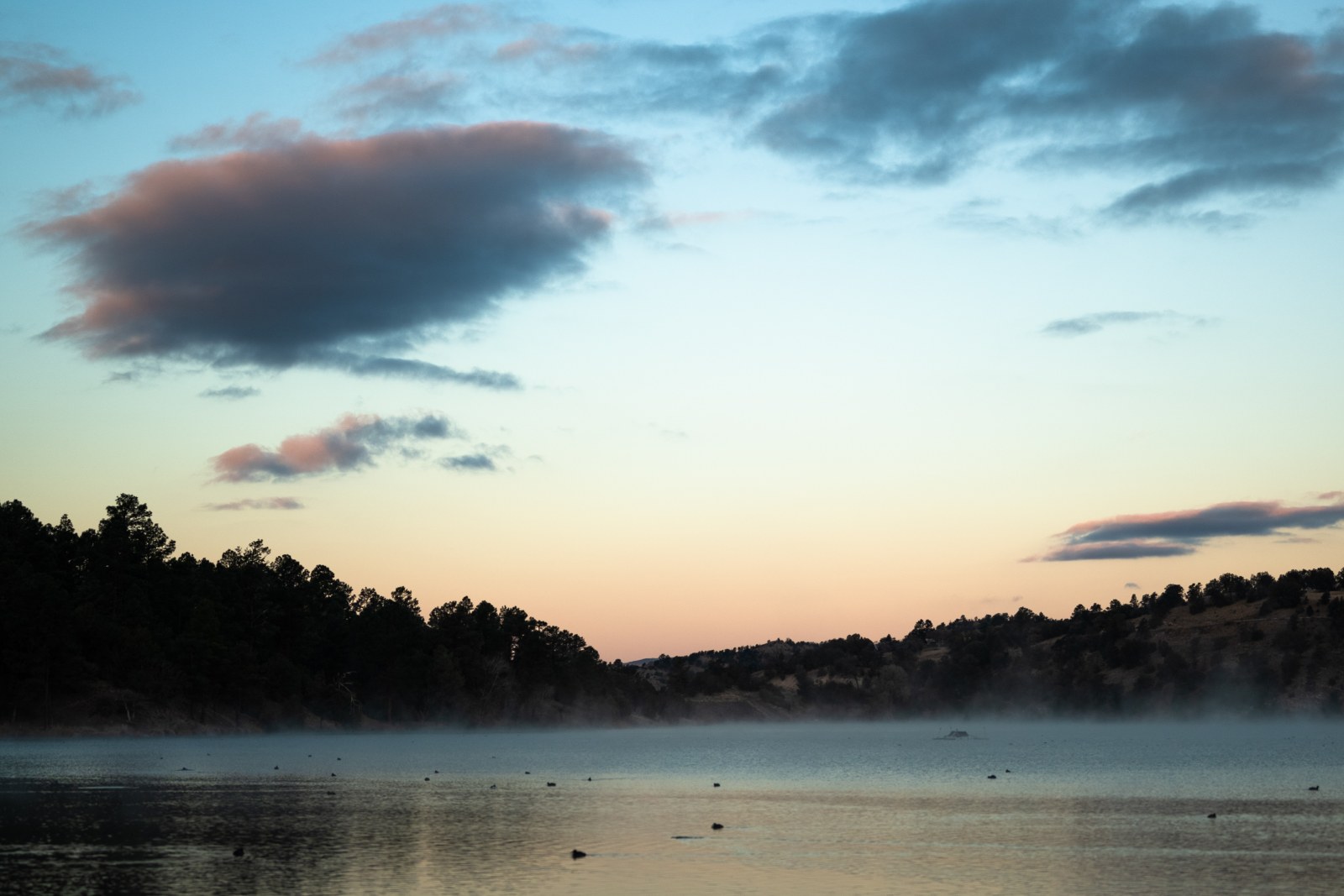 Calm Misty Lake at Dusk — Nature wallpaper