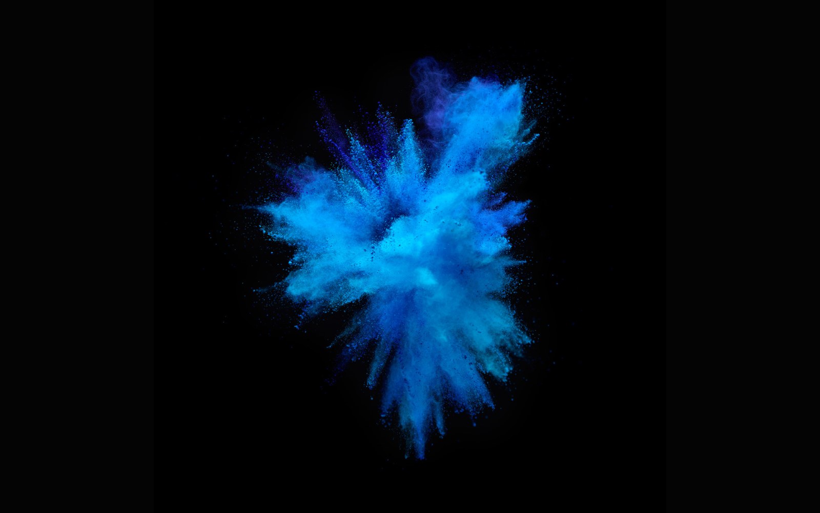 Blue Powder Explosion on Black Wallpaper — Abstract wallpaper