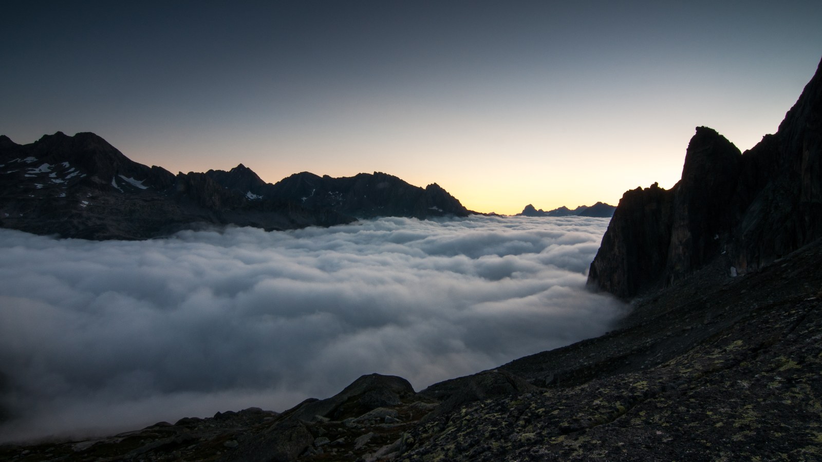 Mountain Peaks Above the Clouds 4K Wallpaper — Nature wallpaper
