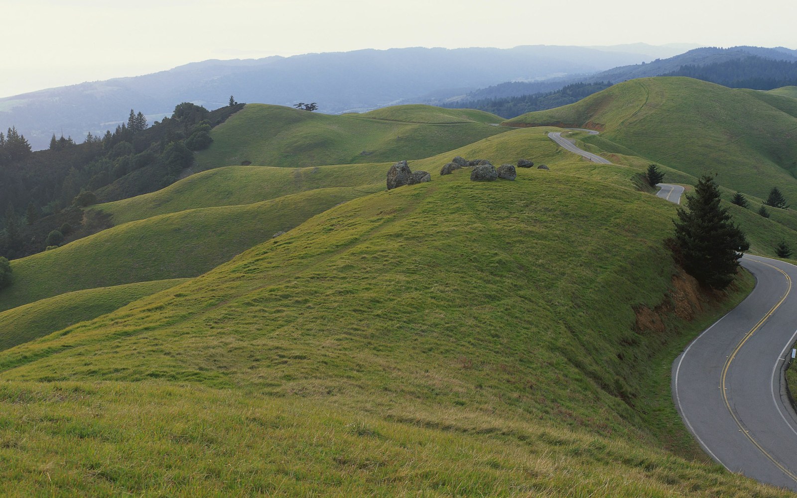 Rolling Green Hills and Winding Road Wallpaper — Nature wallpaper