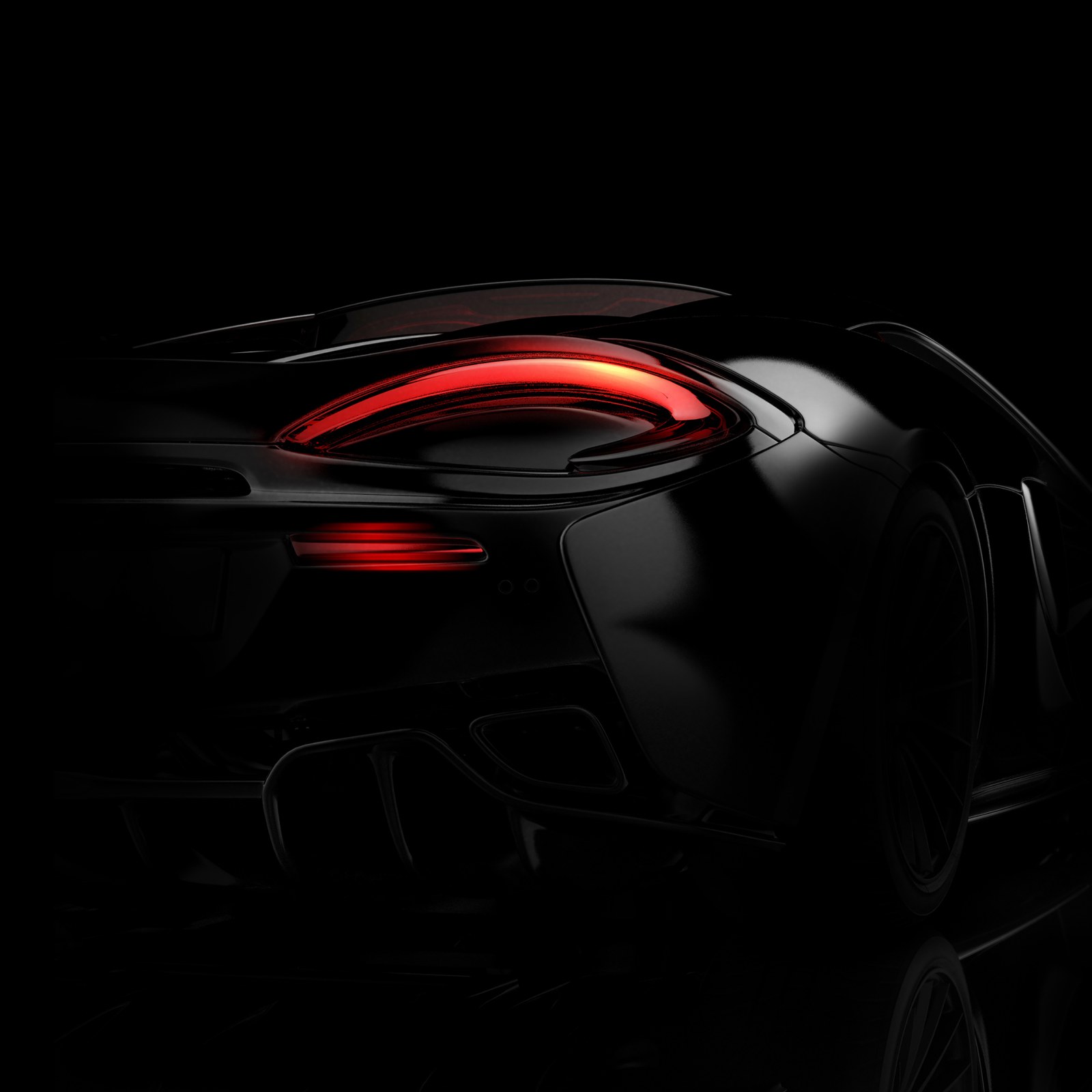 Minimal Red Tail Light on Black Wallpaper — Abstract wallpaper