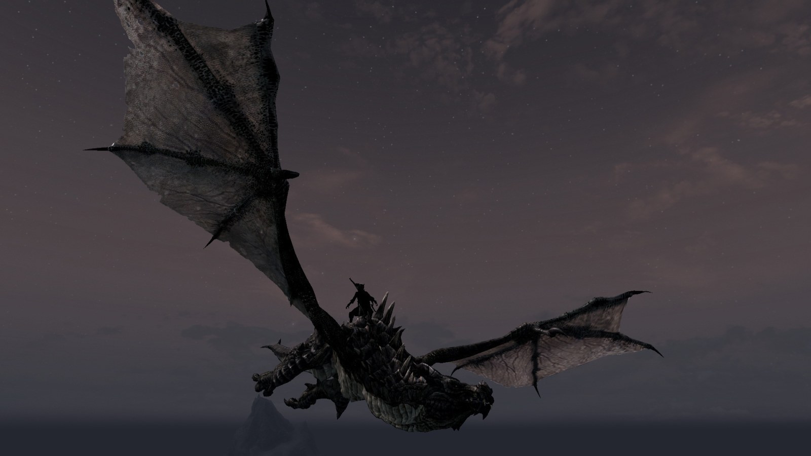 Dragon Flying Under a Dark Sky Wallpaper — Fantasy wallpaper