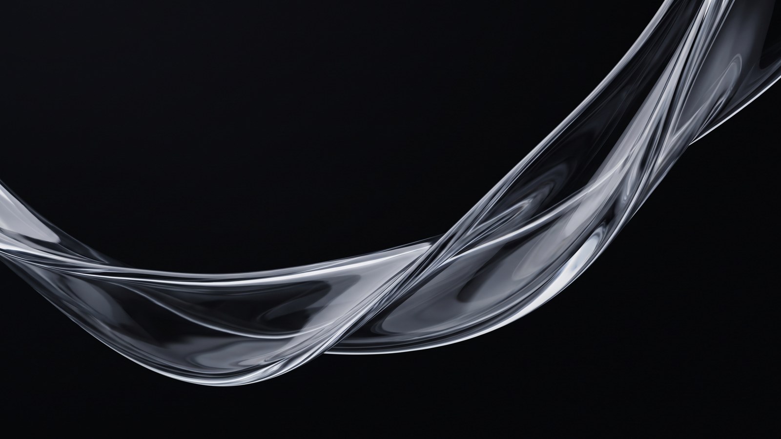 Silver Flow on Black 4K Wallpaper — Abstract wallpaper