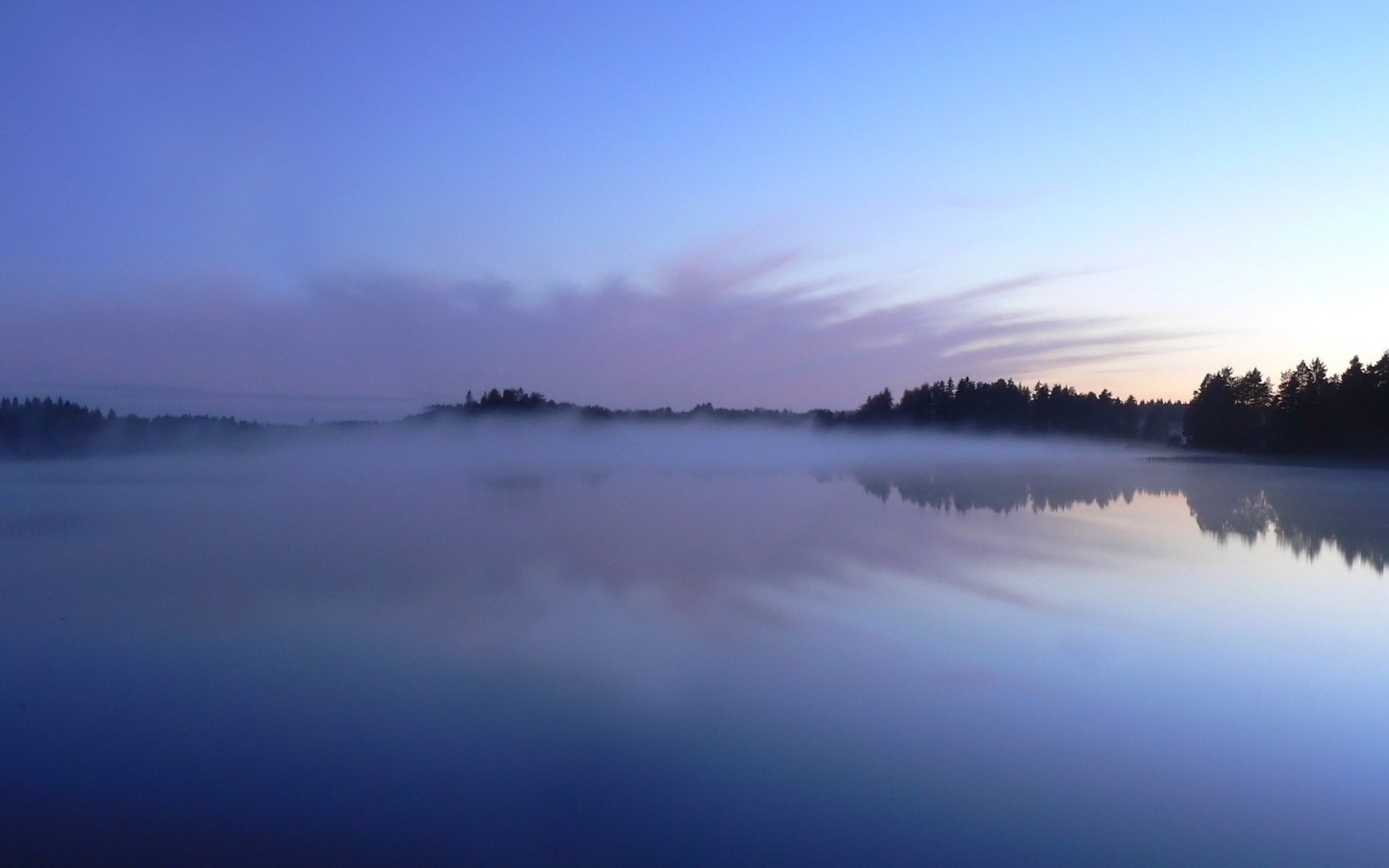 Misty Lake at Dawn Wallpaper — Nature wallpaper