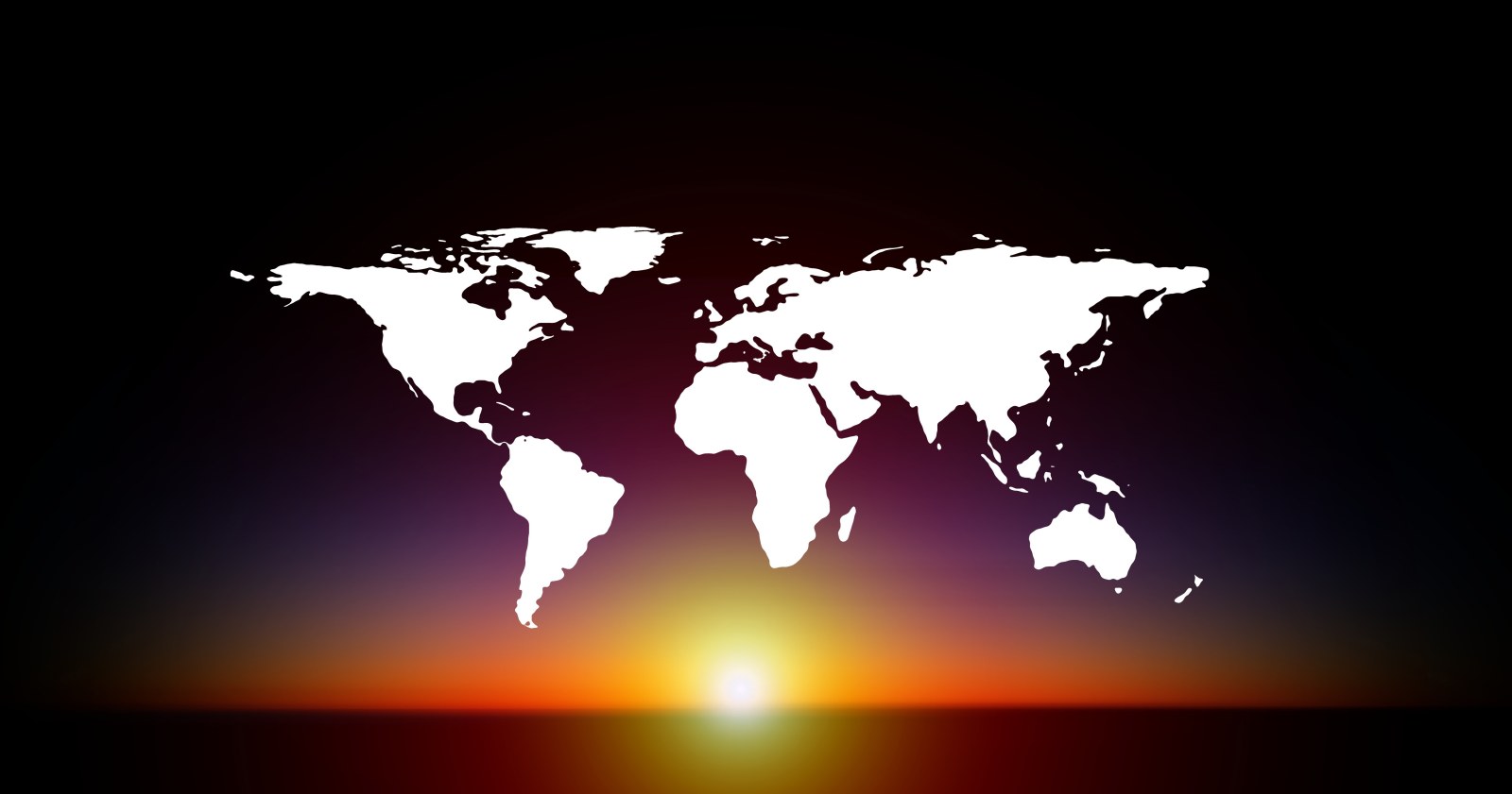 World Map Above a Golden Horizon Wallpaper — Abstract wallpaper