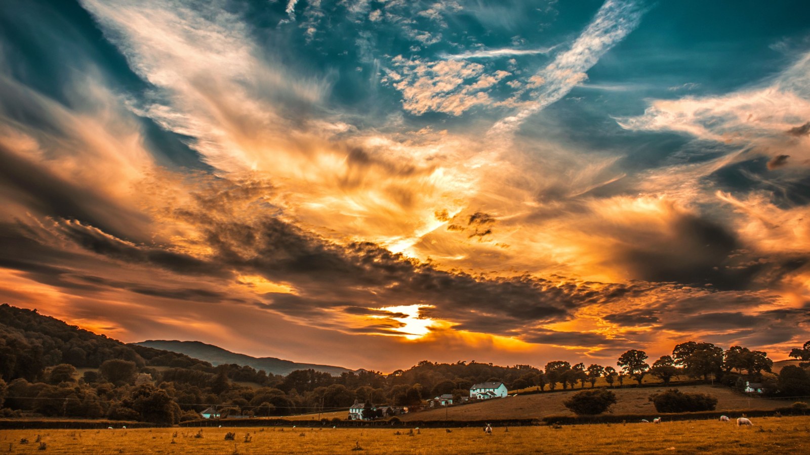 Clouds in Warm Natural Light — Nature wallpaper