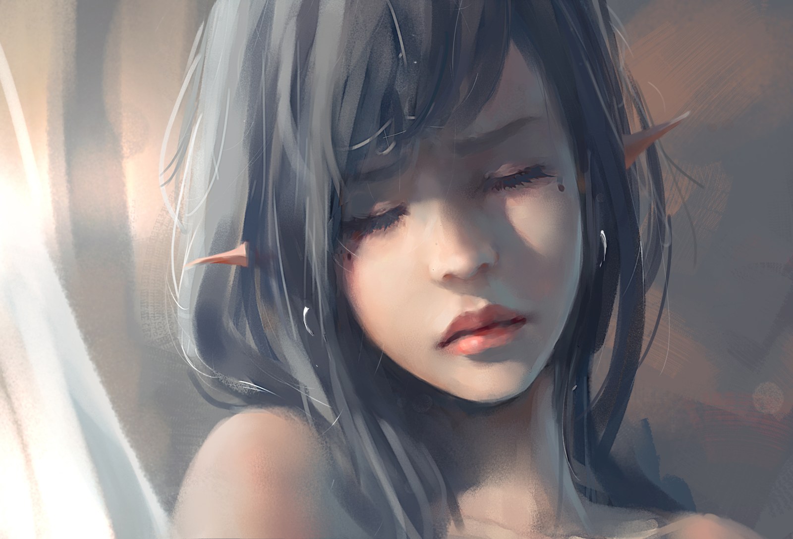 Pastel Portrait of a Dreaming Girl — Anime wallpaper