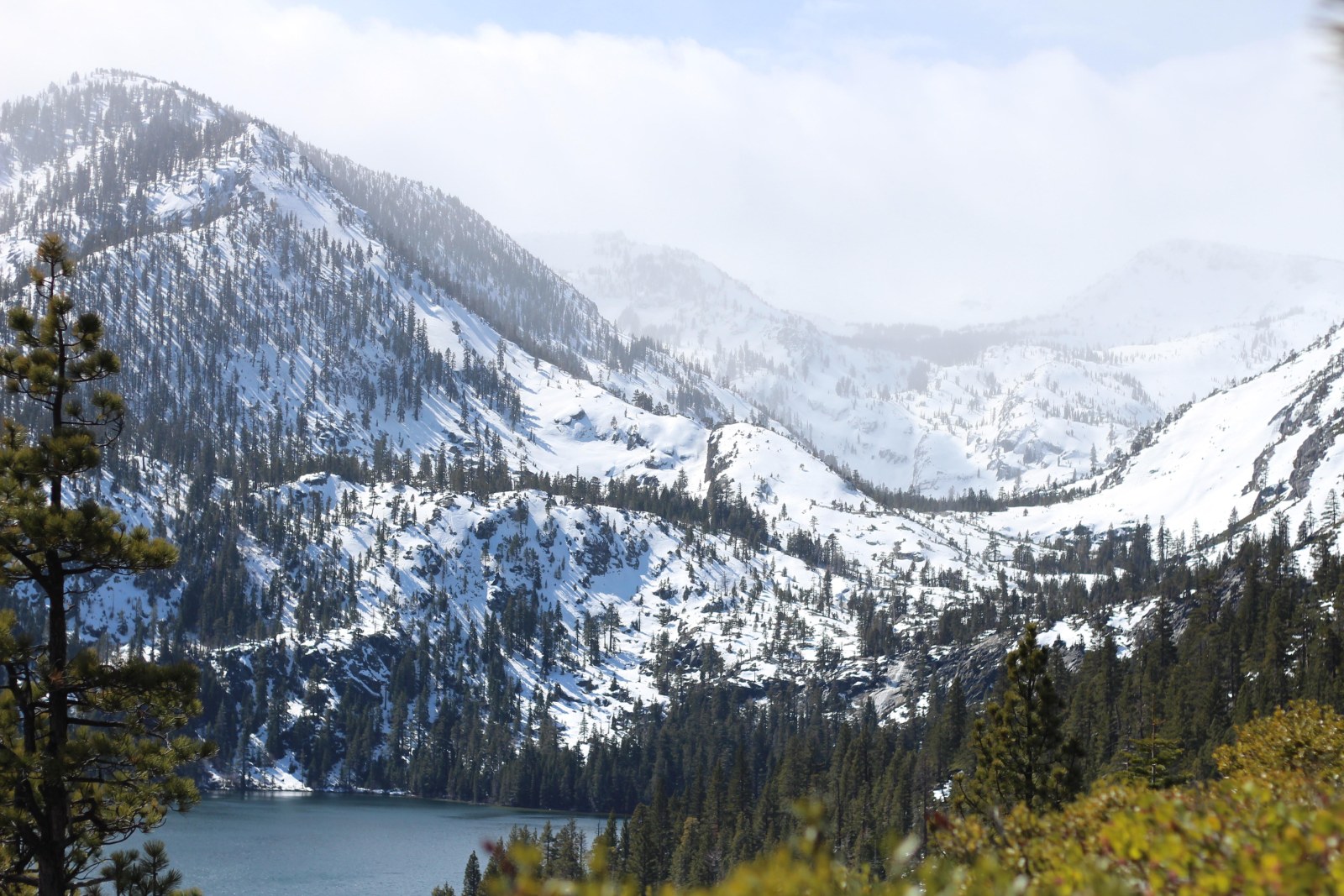 Misty Lake Tahoe in Winter — Nature wallpaper